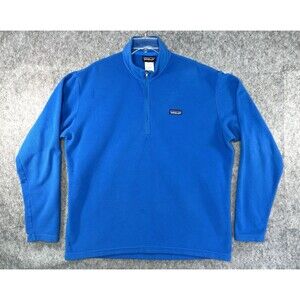 Patagonia Synchilla Fleece Pullover Jacket Men’s XL Blue 1/4 Zip Outdoors Hiking